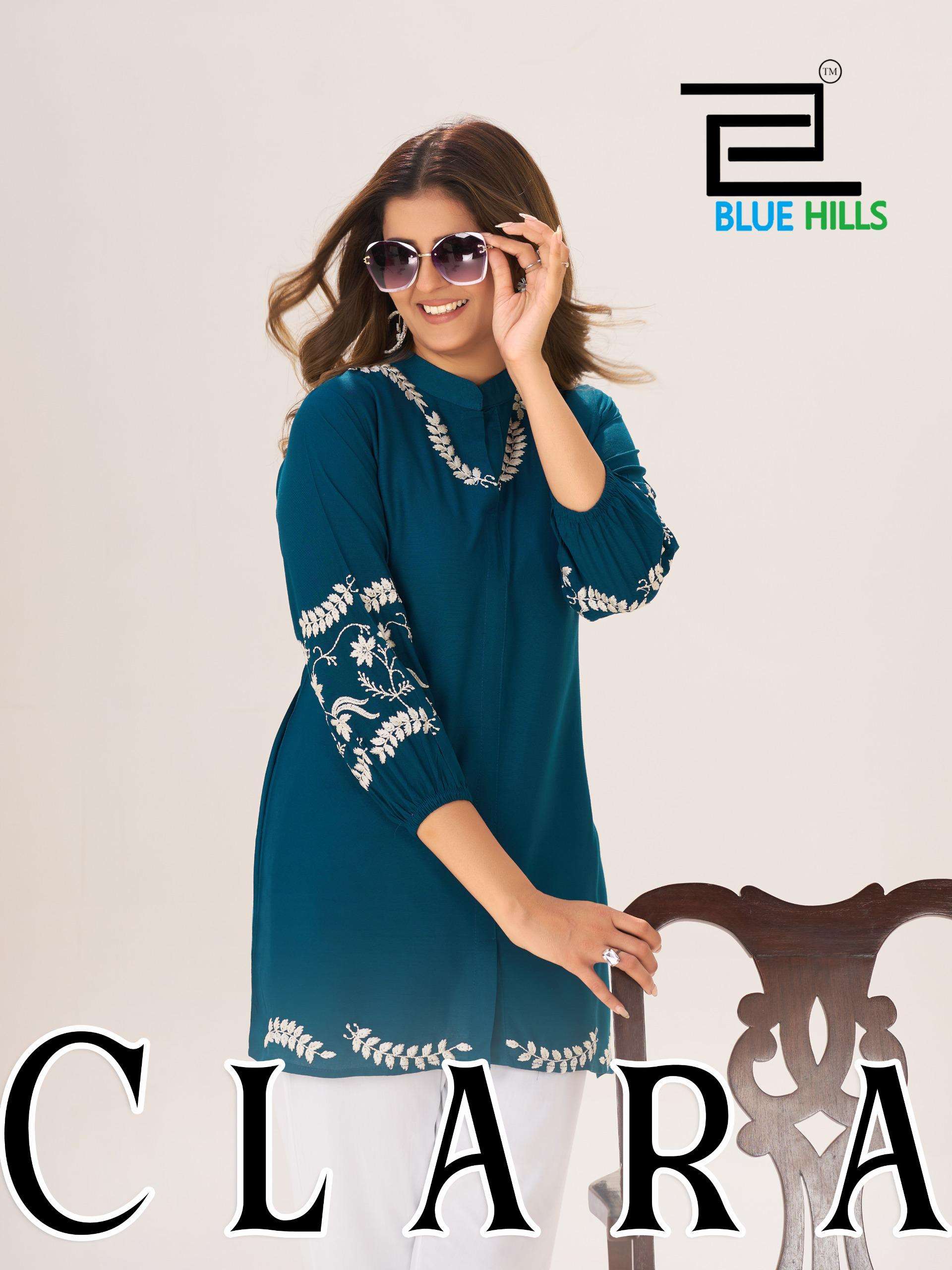 Blue Hills Clara Rayon Fancy Works Western Wear Ladies Top
